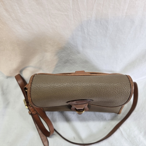 Vintage Dooney & Bourke Essex Brown Leather Beige Brown Crossbody - Picture 6 of 12